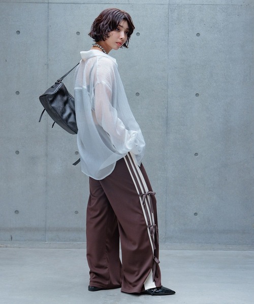 PAGEBOY（ページボーイ）の「リボントラックパンツ（その他パンツ・レディース・ブラック/ブラウン/グレイッシュブルー/ピンク/チャコールグレー・FREE）」の13枚目の写真