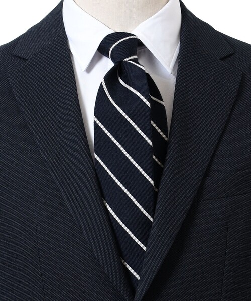 B:MING by BEAMS（ビーミングバイビームス）の「ウールシルク ストライプ ネクタイ 24AW（ネクタイ・メンズ・グレー/ブラウン/ダークブラウン/グリーン/ダークグリーン/ブルー/ブルー系その他4/ネイビー・ONE SIZE）」の6枚目の写真