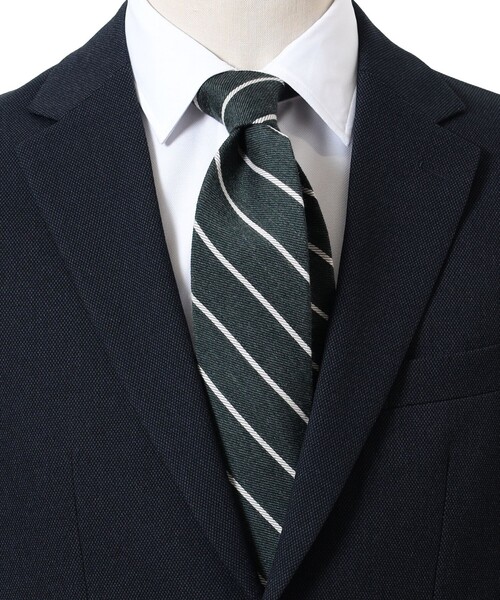B:MING by BEAMS（ビーミングバイビームス）の「ウールシルク ストライプ ネクタイ 24AW（ネクタイ・メンズ・グレー/ブラウン/ダークブラウン/グリーン/ダークグリーン/ブルー/ブルー系その他4/ネイビー・ONE SIZE）」の5枚目の写真