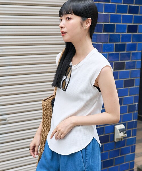セール】ワッフル フレンチスリーブTシャツ（Tシャツ/カットソー