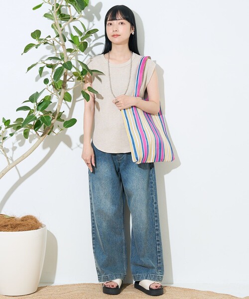 セール】ワッフル フレンチスリーブTシャツ（Tシャツ/カットソー