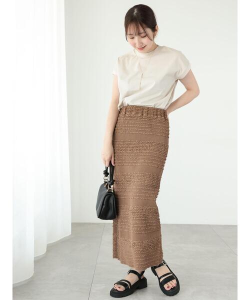 Te chichi TERRASSE（テチチテラス）の「【吸水速乾・接触冷感】ハイネックフレンチスリーブTシャツ（Tシャツ/カットソー・レディース・オフホワイト/チャコールグレー/ベージュ・F）」の13枚目の写真