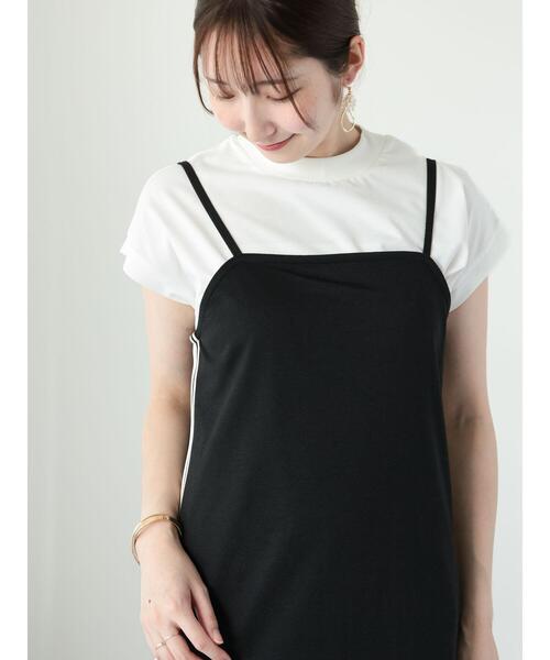 Te chichi TERRASSE（テチチテラス）の「【吸水速乾・接触冷感】ハイネックフレンチスリーブTシャツ（Tシャツ/カットソー・レディース・オフホワイト/チャコールグレー/ベージュ・F）」の17枚目の写真