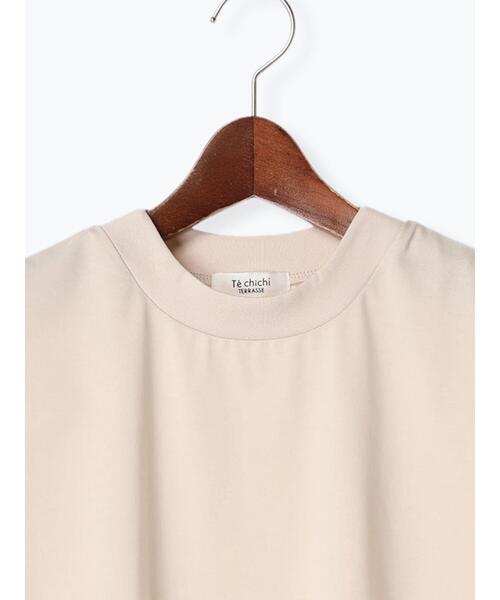 Te chichi TERRASSE（テチチテラス）の「【吸水速乾・接触冷感】ハイネックフレンチスリーブTシャツ（Tシャツ/カットソー・レディース・オフホワイト/チャコールグレー/ベージュ・F）」の8枚目の写真