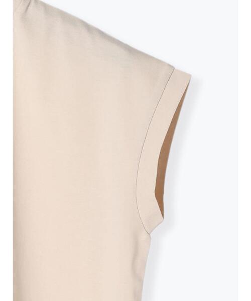 Te chichi TERRASSE（テチチテラス）の「【吸水速乾・接触冷感】ハイネックフレンチスリーブTシャツ（Tシャツ/カットソー・レディース・オフホワイト/チャコールグレー/ベージュ・F）」の9枚目の写真