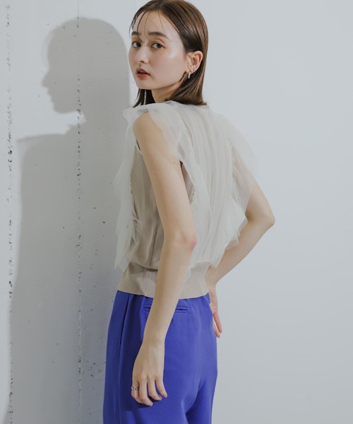 ESTNATION / チュールドッキングノースリーブニット《ONLINE