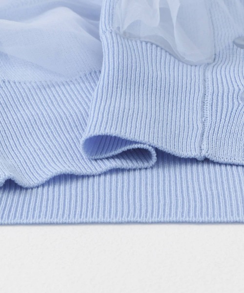 HEYUMM（ヘユム）の「チュールドッキングノースリーブセーター（ニット/セーター・レディース・チャコールグレー/ライトブルー/ライトベージュ・ONE）」の9枚目の写真