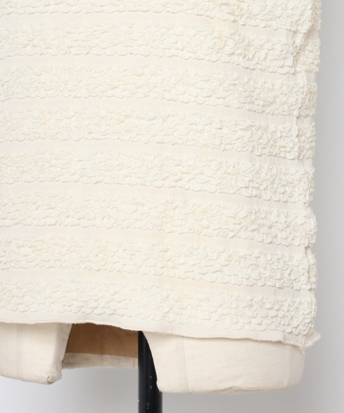 MINERTE（ミネルテ）の「【MINERTE】shirring border tops / シャーリングボーダーノースリーブトップス（タンクトップ・レディース・アイボリー/ブラック・FREE）」の6枚目の写真