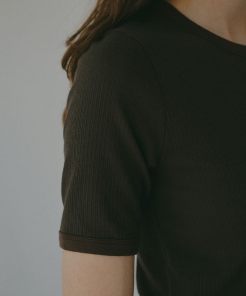 ETRE TOKYO(エトレトウキョウ)の「シアーリブボックスプルオーバー(Tシャツ/カットソー・レディース・オフホワイト/ブラウン/ブラック・FREE)」の14枚目の写真