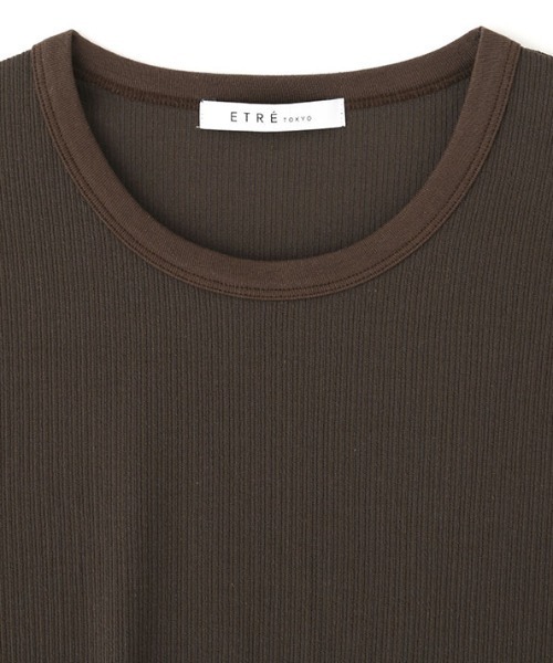 ETRE TOKYO(エトレトウキョウ)の「シアーリブボックスプルオーバー(Tシャツ/カットソー・レディース・オフホワイト/ブラウン/ブラック・FREE)」の6枚目の写真