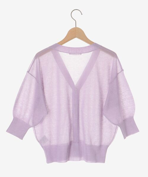 le.coeur blanc(ルクールブラン)の「シアーVネック7分袖カーディガン(カーディガン/ボレロ・レディース・オフホワイト/ミント/ラベンダー/ブラック・38)」の20枚目の写真