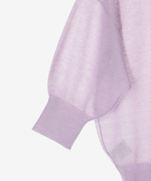 le.coeur blanc(ルクールブラン)の「シアーVネック7分袖カーディガン(カーディガン/ボレロ・レディース・オフホワイト/ミント/ラベンダー/ブラック・38)」の18枚目の写真