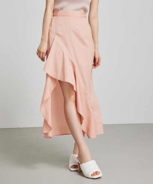 セール】ラッフルフリルスリットスコートショートパンツ（スカート