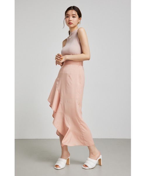 rienda（リエンダ）の「ラッフルフリルスリットスコートショートパンツ（スカート・レディース・ブルー/ブラック/ピンク・SMALL/MEDIUM）」の4枚目の写真