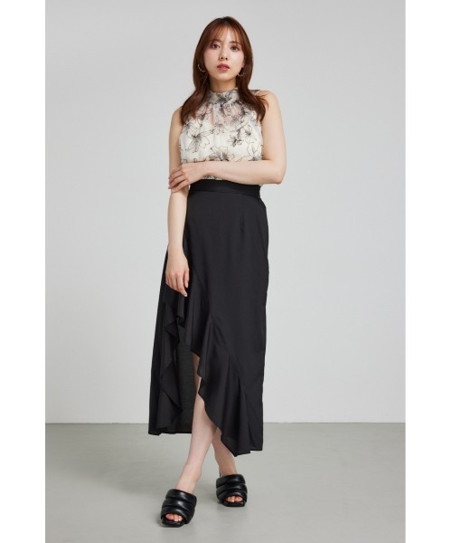 rienda（リエンダ）の「ラッフルフリルスリットスコートショートパンツ（スカート・レディース・ブルー/ブラック/ピンク・SMALL/MEDIUM）」の13枚目の写真