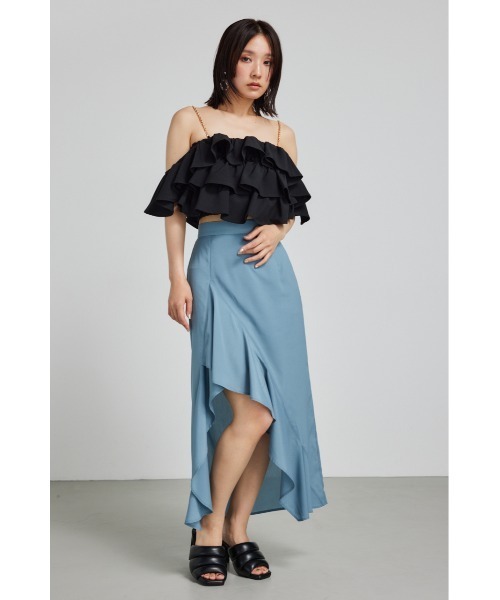 rienda（リエンダ）の「ラッフルフリルスリットスコートショートパンツ（スカート・レディース・ブルー/ブラック/ピンク・SMALL/MEDIUM）」の16枚目の写真
