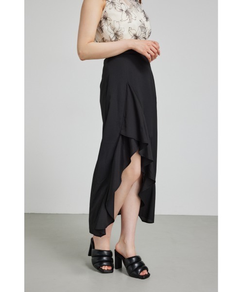 rienda ダブルフリルスリットスコートショートパンツ ブラック　Mサイズ rienda｜ダブルフリルスリットスコートショートパンツ | Rakuten