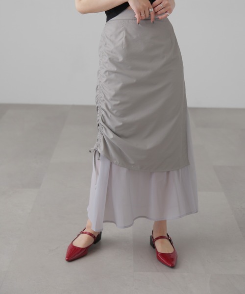 FREE'S MART（フリーズマート）の「シアーレイヤードドロストスカート（スカート・レディース・ブラック/グレー・SMALL/MEDIUM）」の13枚目の写真