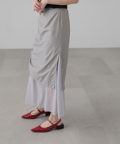 FREE'S MART（フリーズマート）の「シアーレイヤードドロストスカート（スカート・レディース・ブラック/グレー・SMALL/MEDIUM）」の14枚目の写真