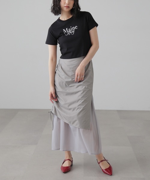 FREE'S MART（フリーズマート）の「シアーレイヤードドロストスカート（スカート・レディース・ブラック/グレー・SMALL/MEDIUM）」の15枚目の写真