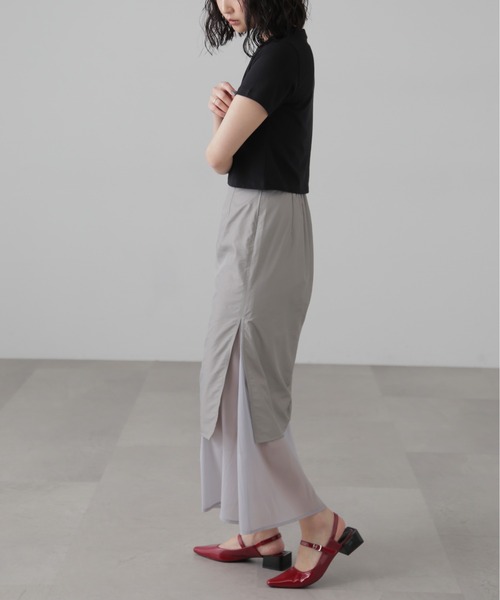 FREE'S MART（フリーズマート）の「シアーレイヤードドロストスカート（スカート・レディース・ブラック/グレー・SMALL/MEDIUM）」の16枚目の写真