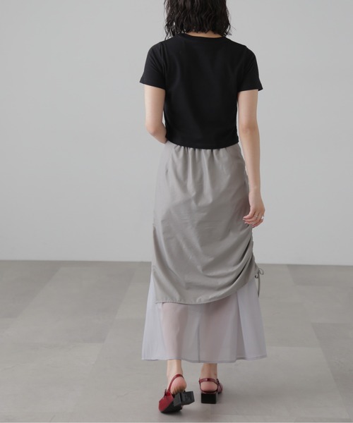 FREE'S MART（フリーズマート）の「シアーレイヤードドロストスカート（スカート・レディース・ブラック/グレー・SMALL/MEDIUM）」の17枚目の写真