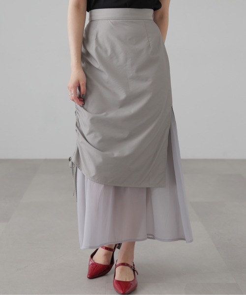 FREE'S MART（フリーズマート）の「シアーレイヤードドロストスカート（スカート・レディース・ブラック/グレー・SMALL/MEDIUM）」の18枚目の写真