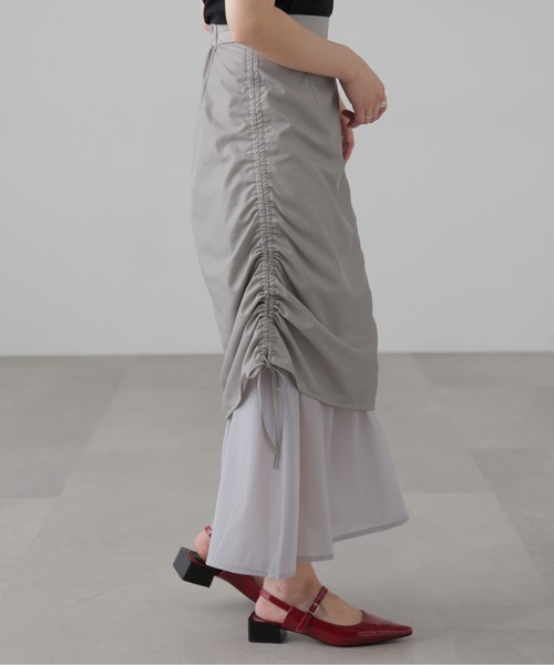 FREE'S MART（フリーズマート）の「シアーレイヤードドロストスカート（スカート・レディース・ブラック/グレー・SMALL/MEDIUM）」の19枚目の写真