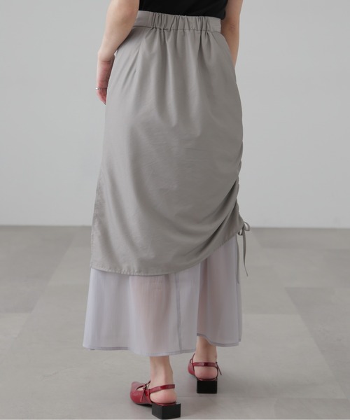 FREE'S MART（フリーズマート）の「シアーレイヤードドロストスカート（スカート・レディース・ブラック/グレー・SMALL/MEDIUM）」の21枚目の写真