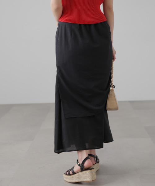 FREE'S MART（フリーズマート）の「シアーレイヤードドロストスカート（スカート・レディース・ブラック/グレー・SMALL/MEDIUM）」の6枚目の写真