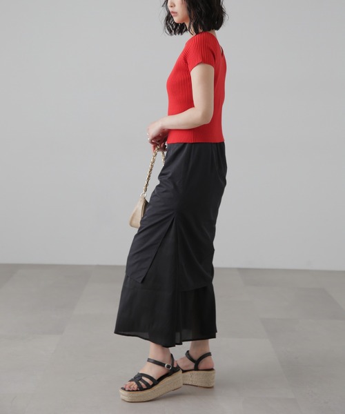 FREE'S MART（フリーズマート）の「シアーレイヤードドロストスカート（スカート・レディース・ブラック/グレー・SMALL/MEDIUM）」の8枚目の写真