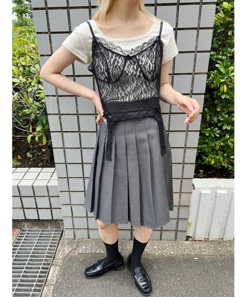 WC(ダブル シー)の「ガーターデザインレースビスチェ(ベスト・レディース・ブラック/ホワイト・FREE)」の22枚目の写真