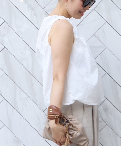 CELERI（セルリ）の「【CELERI/セルリ】GATHER ショートトップス（シャツ/ブラウス・レディース・ホワイト/ブラック・FREE）」の10枚目の写真