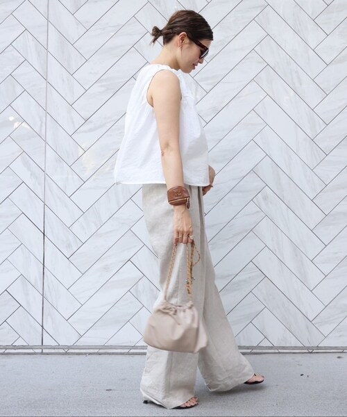 CELERI（セルリ）の「【CELERI/セルリ】GATHER ショートトップス（シャツ/ブラウス・レディース・ホワイト/ブラック・FREE）」の7枚目の写真