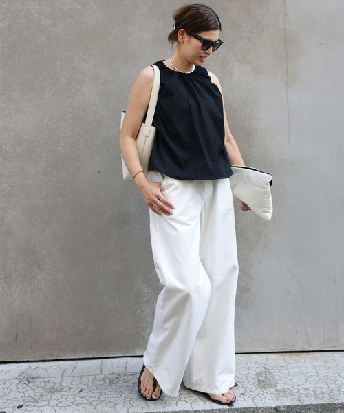 CELERI（セルリ）の「【CELERI/セルリ】GATHER ショートトップス（シャツ/ブラウス・レディース・ホワイト/ブラック・FREE）」の16枚目の写真