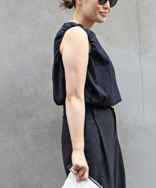 CELERI（セルリ）の「【CELERI/セルリ】GATHER ショートトップス（シャツ/ブラウス・レディース・ホワイト/ブラック・FREE）」の13枚目の写真