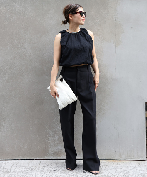 CELERI（セルリ）の「【CELERI/セルリ】GATHER ショートトップス（シャツ/ブラウス・レディース・ホワイト/ブラック・FREE）」の12枚目の写真