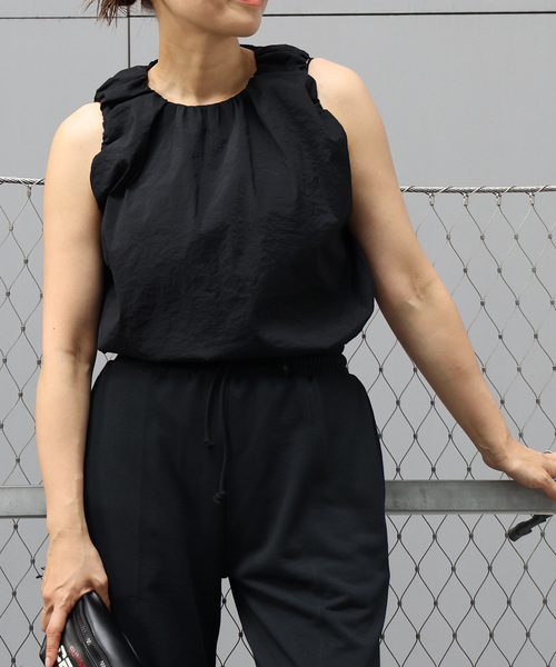deuxieme classe celeri gather ショートトップス　黒 CELERI/セルリ】GATHER ショートトップス（シャツ/ブラウス