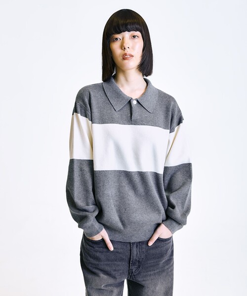 City Ambient Products(シティアンビエントプロダクツ)の「City Ambient Products:〈手洗い可能〉リラックス 1ボタン ニットポロシャツ(ポロシャツ・メンズ・グレー/ナチュラル/ネイビー/ベージュ・LARGE/MEDIUM/SMALL)」の1枚目の写真