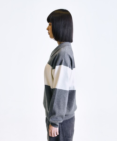 City Ambient Products(シティアンビエントプロダクツ)の「City Ambient Products:〈手洗い可能〉リラックス 1ボタン ニットポロシャツ(ポロシャツ・メンズ・グレー/ナチュラル/ネイビー/ベージュ・LARGE/MEDIUM/SMALL)」の9枚目の写真