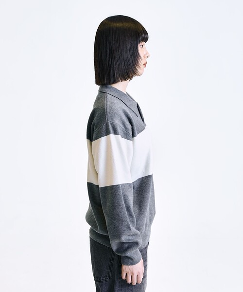 City Ambient Products(シティアンビエントプロダクツ)の「City Ambient Products:〈手洗い可能〉リラックス 1ボタン ニットポロシャツ(ポロシャツ・メンズ・グレー/ナチュラル/ネイビー/ベージュ・LARGE/MEDIUM/SMALL)」の11枚目の写真