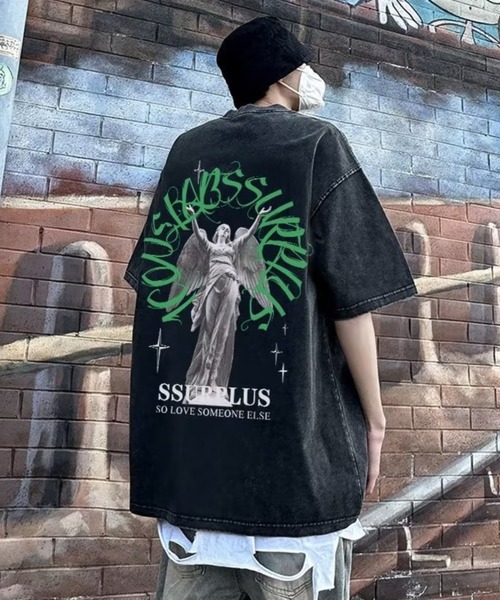 【1枚でキマる☆】ヴィンテージデザイン プリント加工TEE バックプリント(BL)（Tシャツ/カットソー）｜Bling Leads（ブリングリーズ）