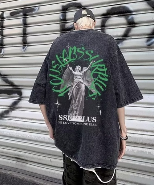 Bling Leads(ブリングリーズ)の「【1枚でキマる☆】ヴィンテージデザイン プリント加工TEE バックプリント(BL)(Tシャツ/カットソー・メンズ・ブラック系1/ブラック系3/ブラック系2・FREE)」の8枚目の写真