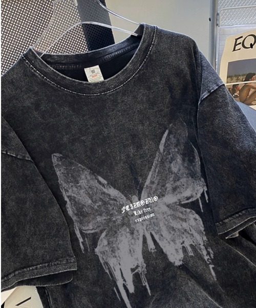 Bling Leads(ブリングリーズ)の「【1枚でキマる☆】ヴィンテージデザイン プリント加工TEE バックプリント(BL)(Tシャツ/カットソー・メンズ・ブラック系1/ブラック系3/ブラック系2・FREE)」の6枚目の写真