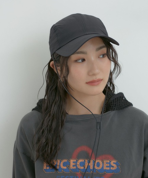 VIS(ビス)の「【撥水】ナイロン紐付きキャップ(キャップ・レディース・ベージュ系その他2/ブラック・FREE)」の2枚目の写真