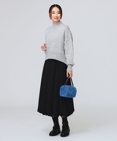 B:MING by BEAMS（ビーミングバイビームス）の「バックスリット ハイネック ニット（ニット/セーター・レディース・オフホワイト/ブルー系その他2/ネイビー/ライトグレー・ONE SIZE）」の14枚目の写真