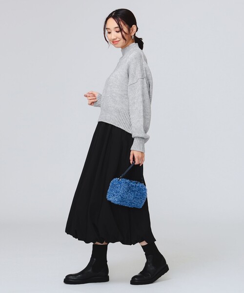 B:MING by BEAMS（ビーミングバイビームス）の「バックスリット ハイネック ニット（ニット/セーター・レディース・オフホワイト/ブルー系その他2/ネイビー/ライトグレー・ONE SIZE）」の15枚目の写真