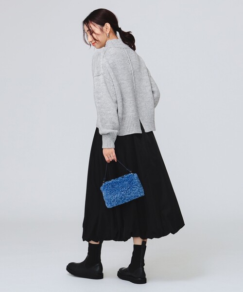 B:MING by BEAMS（ビーミングバイビームス）の「バックスリット ハイネック ニット（ニット/セーター・レディース・オフホワイト/ブルー系その他2/ネイビー/ライトグレー・ONE SIZE）」の16枚目の写真