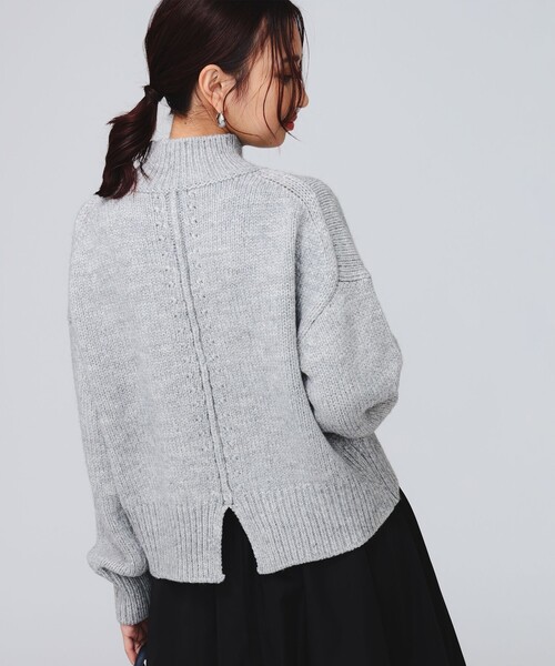 B:MING by BEAMS（ビーミングバイビームス）の「バックスリット ハイネック ニット（ニット/セーター・レディース・オフホワイト/ブルー系その他2/ネイビー/ライトグレー・ONE SIZE）」の19枚目の写真