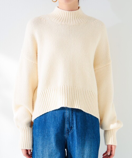 B:MING by BEAMS（ビーミングバイビームス）の「バックスリット ハイネック ニット（ニット/セーター・レディース・オフホワイト/ブルー系その他2/ネイビー/ライトグレー・ONE SIZE）」の20枚目の写真